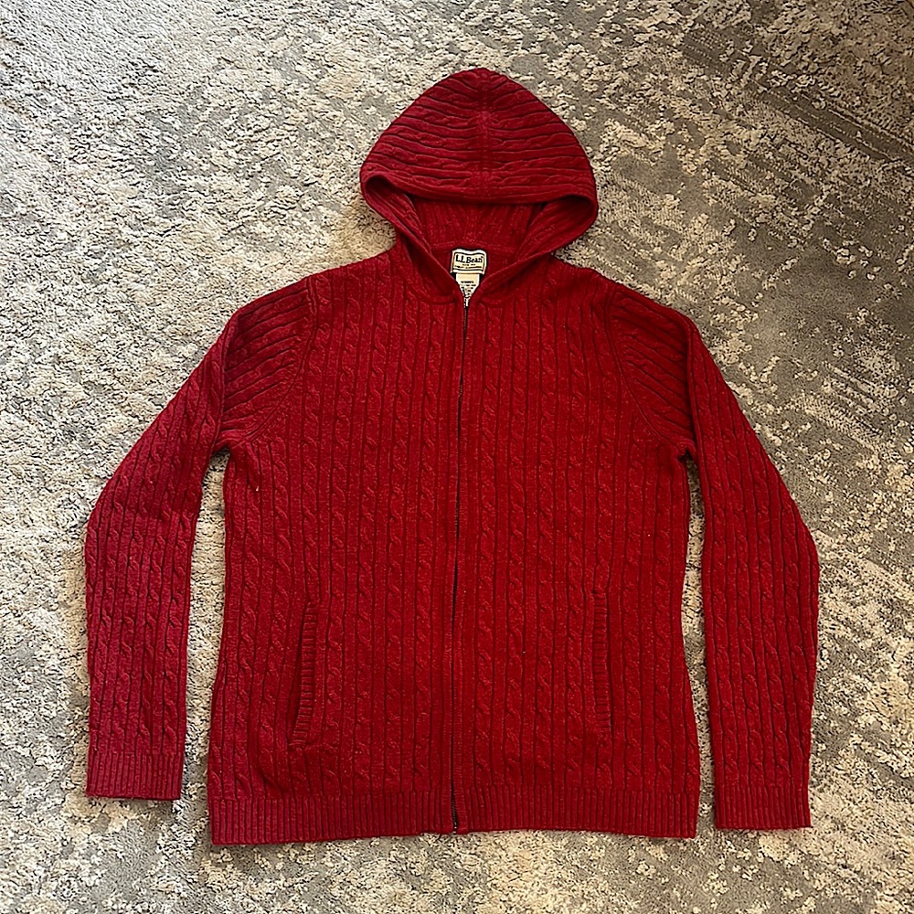 L. L. Bean zip up sweater cardigan size medium